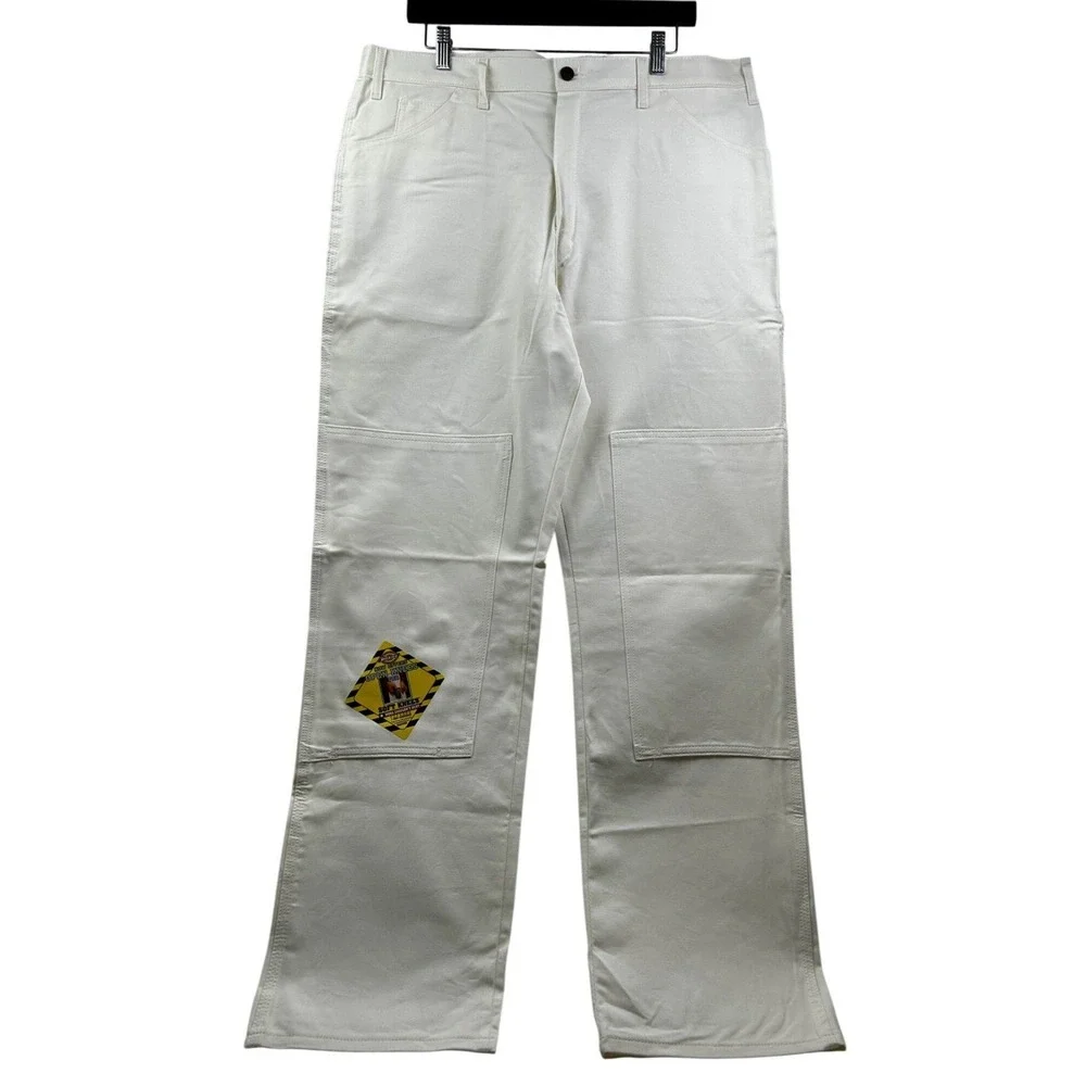 Dickies Pants Mens Double Knee Utility‎ Carpenter 38 x 32 White Loop-Free NWT